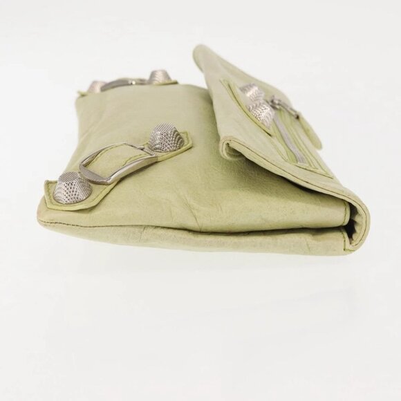 BALENCIAGA The Giant Envelope Bag Leather Silver Light Green - Picture 5 of 16